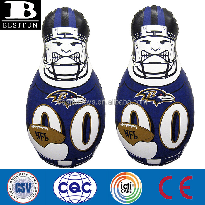 high quality customized inflatable punching bag plastic air dummy NFL tackle buddy portable bop bag toys kids punch bags