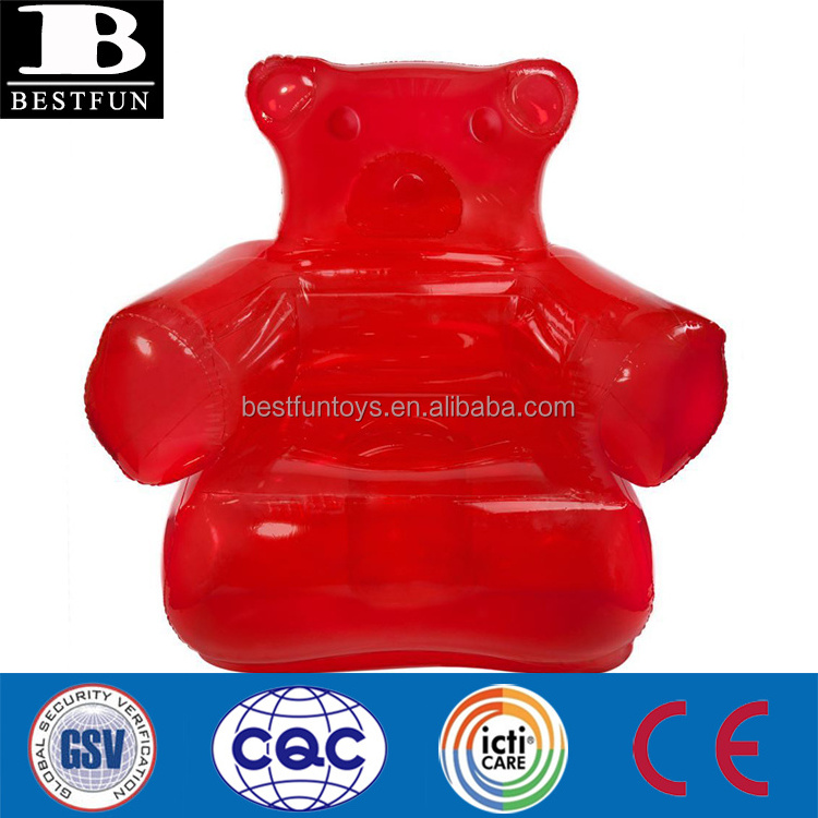 gummy bear inflatable chair heavy duty plastic funny bear sofa folding lovely bear inflatable chair