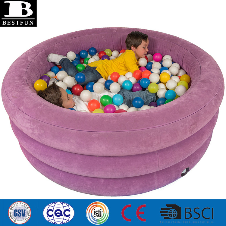 factory customized comfortable flocking large inflatable ball pit pool indoor ball pool