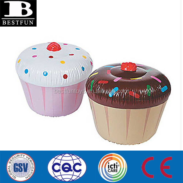 large inflatable cupcake plastic funny blow up cake party toys for kids