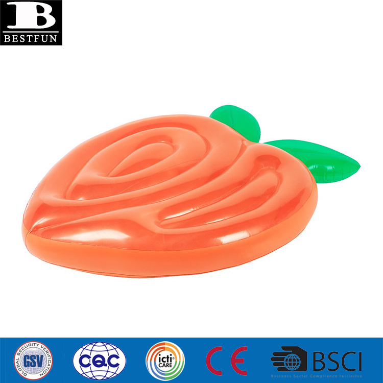 LUXE LIE-ON FLOAT PEACH inflatable peach air mattress plastic pool raft portable fruit floating