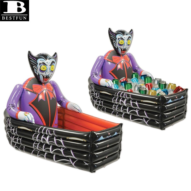 PVC Vampire coffin inflatable beer can cooler plastic ice cooler box Halloween party cooler