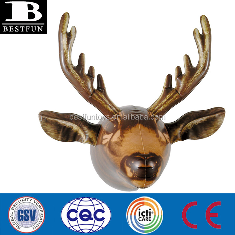 high quality inflatable moose head lifelike inflatable animal head folding funny plastic inflatable animal head model