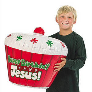 OEM factory Happy birthday jesus giant inflatable cupcakes big plastic cupcake decorations for easter