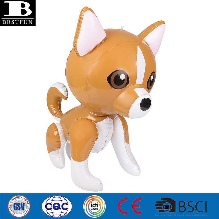 factory customized vinyl inflatable chihuahua fox toys durable plastic blow up baby wolf 3D animal party decoration toys