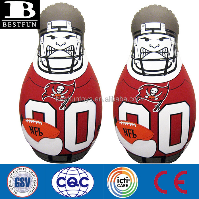 high quality customized inflatable punching bag plastic air dummy NFL tackle buddy portable bop bag toys kids punch bags