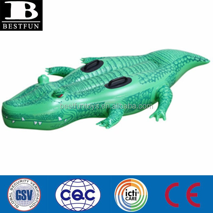 factory customized Inflatable Crocodile Floating Rider Water Floating Bed swimming raft pool float