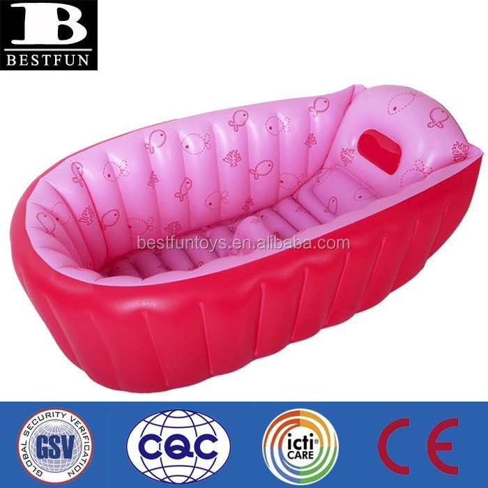 factory customized thickened PVC portable inflatable bath tub for baby plastic baby spa bathtub swimming pool for newborn baby