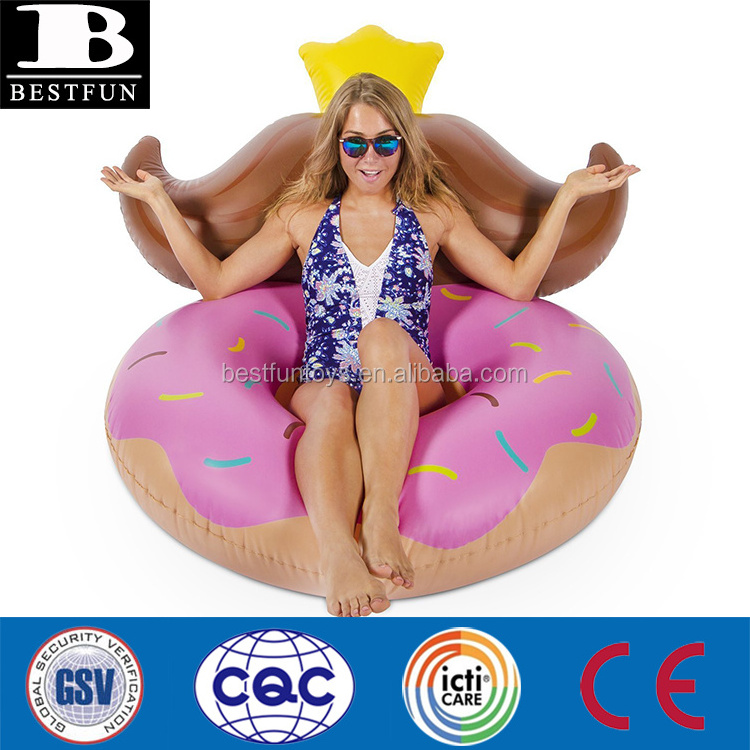 factory customized vinyl ridiculous inflatable sprinkle donut mustache pool float funny blow up swimming toys for adult