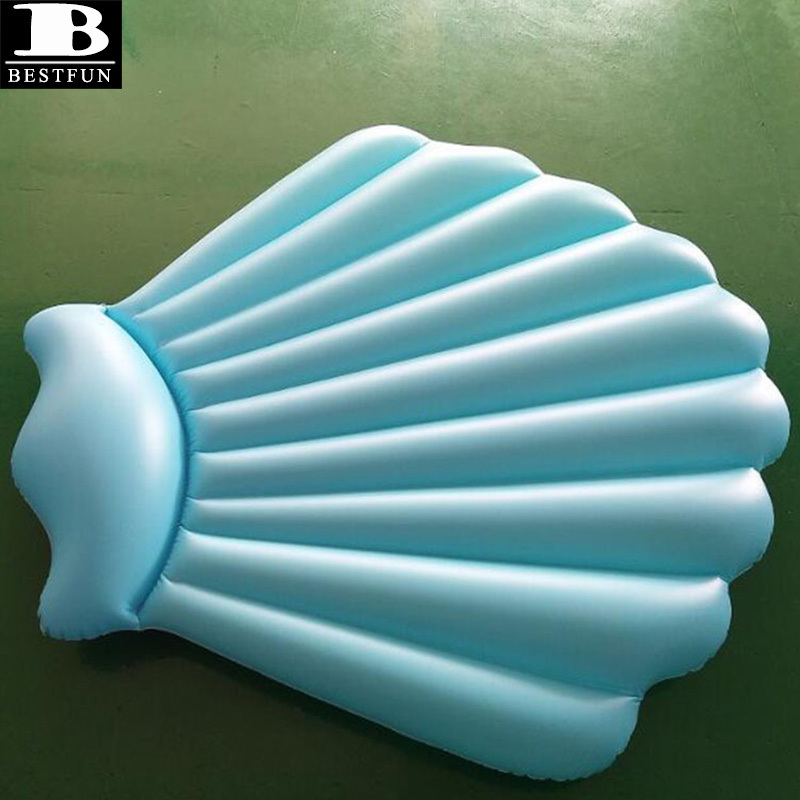 thickened PVC jumbo inflatable gradient scallop clam shell pool float water party swimming air mattress lounge island floating