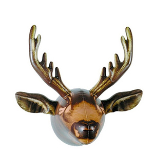 Inflatable Moose Head wall decoration plastic deer head sculpture custom artifical wall mounted animal head toys