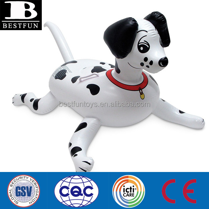 high quality inflatable dalmatian PVC dalmatian pool float rider jumbo vinyl blow up dog rider on swimming toys for kids