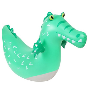 factory customized vinyl inflatable crocodile ride-on pool float durable plastic PVC blow up kiddy swimming rider toys