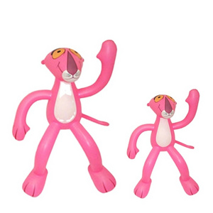 funny PVC inflatable pink panther plastic panther lovely small panther animal toys for kids