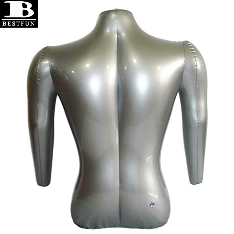 heavy duty PVC inflatable male half body mannequin with arms torso top shirt dress form dummy model display