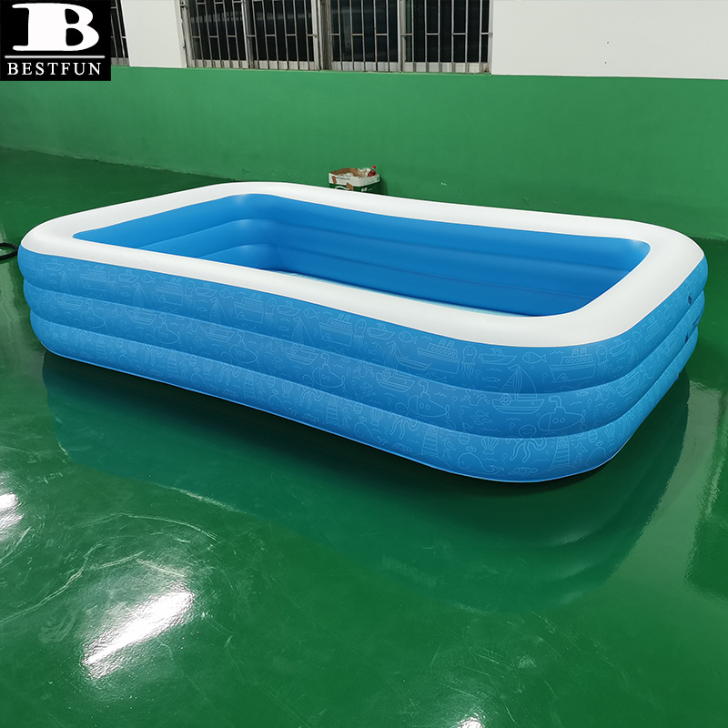 factory thickened PVC family size inflatable swimming paddling pool durable plastic blow up large bubble ball pit pool