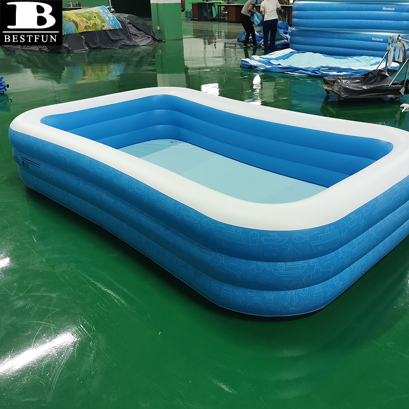 factory thickened PVC family size inflatable swimming paddling pool durable plastic blow up large bubble ball pit pool