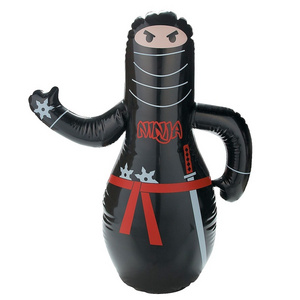 PVC NINJA inflatable punching bags custom kids punching bag child taekwondo bop bag toys tumbler dummy toys for sale