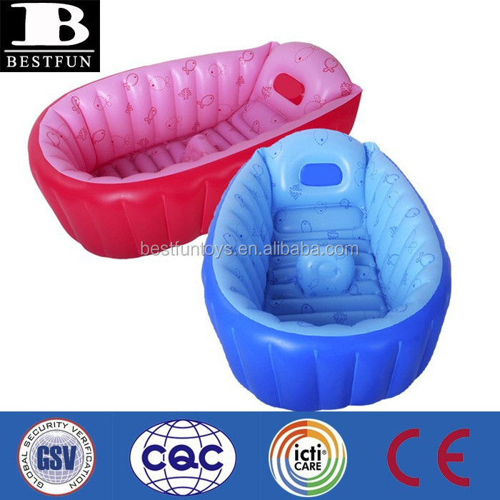 factory customized thickened PVC portable inflatable bath tub for baby plastic baby spa bathtub swimming pool for newborn baby