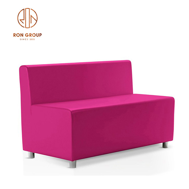 Factory Price Cheap Price Modern Nightclub Restaurant Bar Lounge Furniture Double Sided Pink Bench Leather PU Sofa Booth Seating