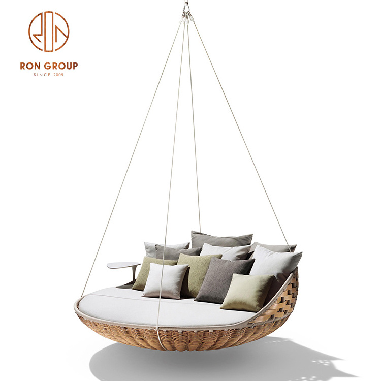 Outdoor Indoor Round Rope Macrame outdoor hammock bed swing patio hammocks garden furniture rattan hanging bed