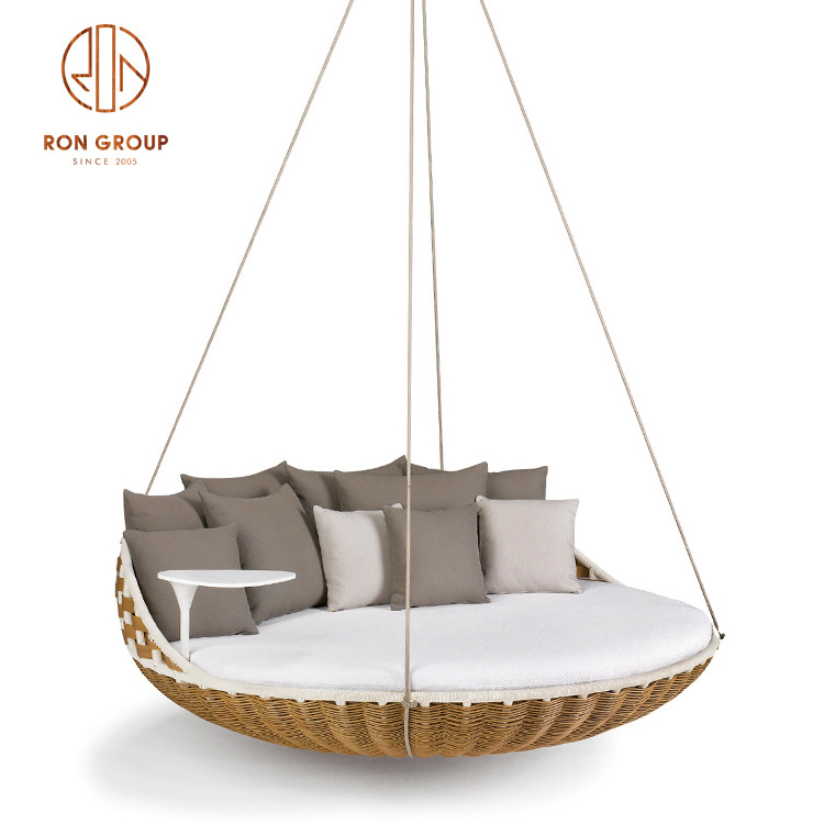 Outdoor Indoor Round Rope Macrame outdoor hammock bed swing patio hammocks garden furniture rattan hanging bed