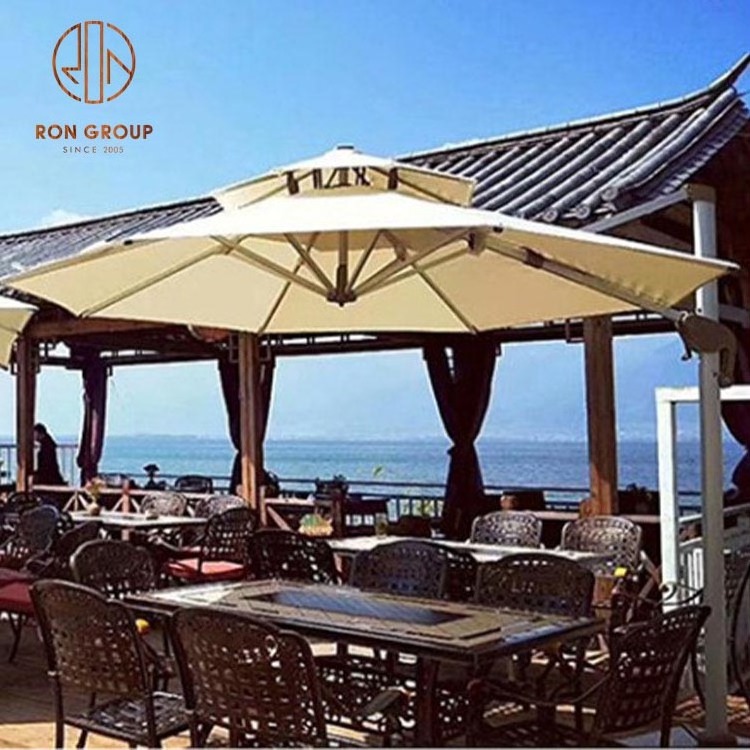 High Quality Foldable Patio Beach Garden Cafe Shop Furniture Aluminum Sunshade Cantilever Roma Parasols Large Outdoor Umbrella