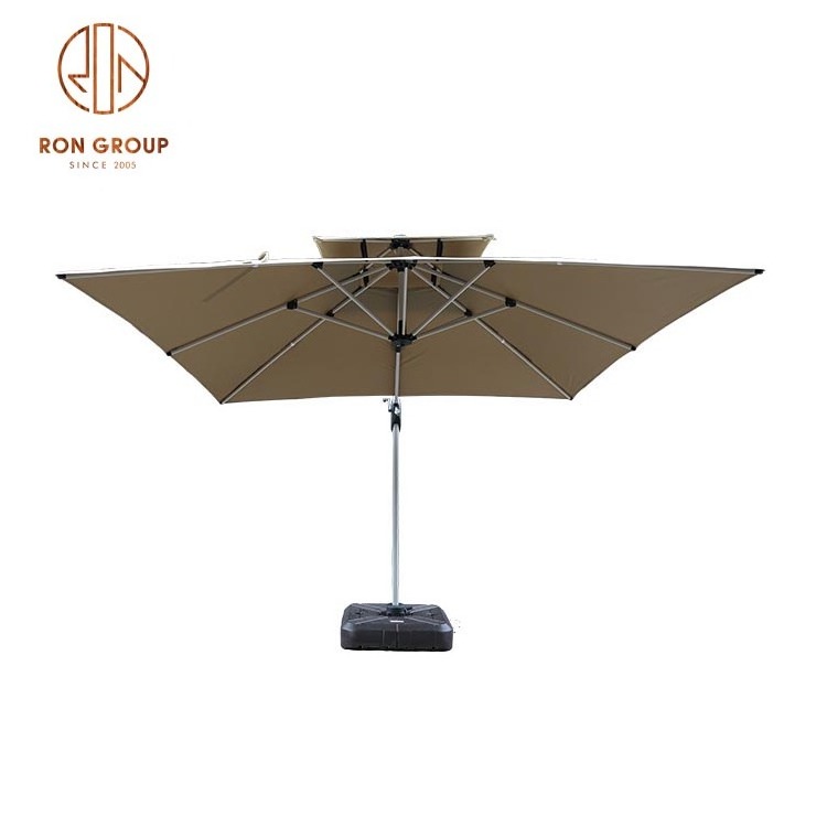 High Quality Foldable Patio Beach Garden Cafe Shop Furniture Aluminum Sunshade Cantilever Roma Parasols Large Outdoor Umbrella