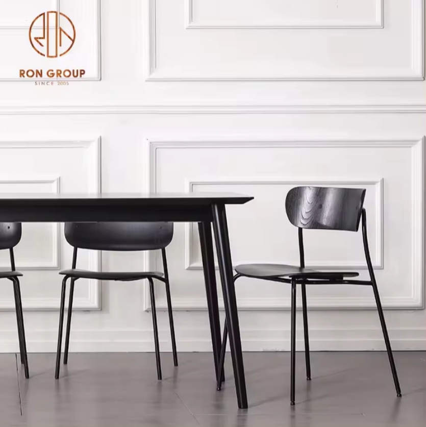 Aluminum Frame Stackable Banquet High Industrial Style Chairs Bar Stools Modern Counter Height Bent Plywood Wood Dining Chair