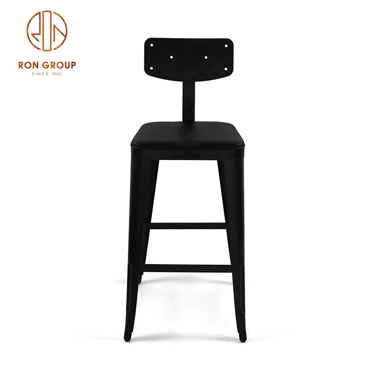 Modern Style Kitchen Bar Counter Dining Stool Iron Frame Pu Leather Seat Black 110CM High Chair