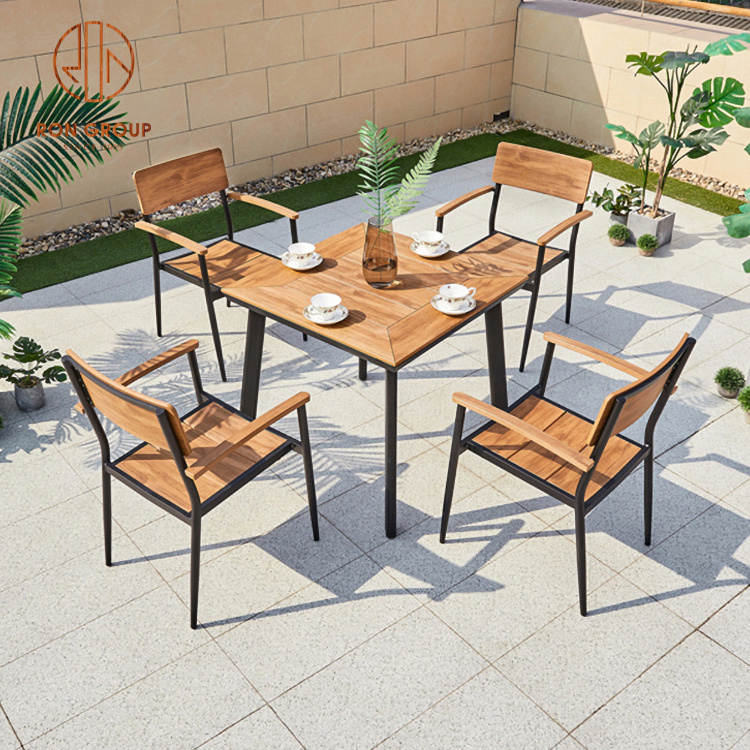 Luxurious Tulip table and chair set of 4 dinner tables set french restaurant hotel garden furniture patio garden chairs outdoor