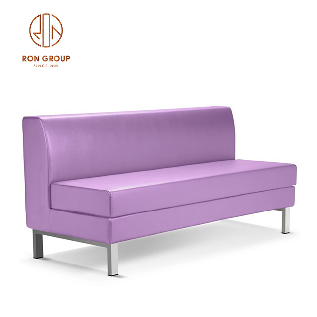 Best Price Commercial Hotel Banquet Nightclub Restaurant Seating Modern Two Seating Deep Purple Deck Sofa Bench Booth Seating