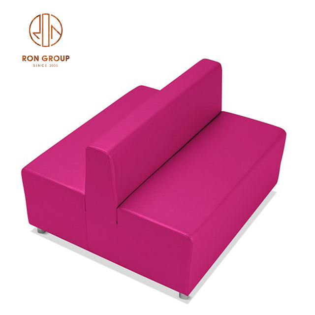 Factory Price Cheap Price Modern Nightclub Restaurant Bar Lounge Furniture Double Sided Pink Bench Leather PU Sofa Booth Seating