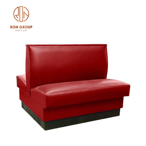 Modern American Retro Vintage Style Diner Club Restaurant Furniture Double Red Leather Bench Seat Sofa Booth Seating