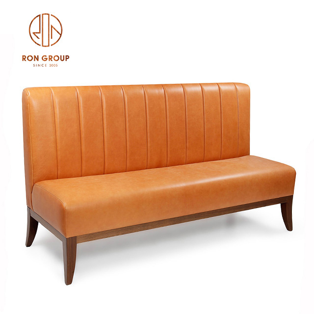 china factory price customized modern furniture commercial high end leather booth restaurant high back 2 seat sofa