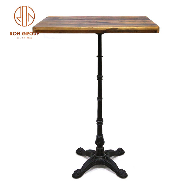 Customized Wholesale Industrial Cafeteria Cafe Outdoor Restaurant Furniture Wooden Accessories Square Oak Solid Wood Table Top