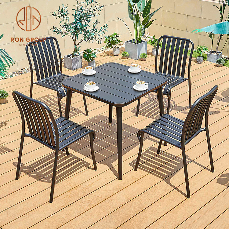 restaurant outdoor cast iron garden furniture set aluminum metal chair used cast iron patio furniture for cafe shop resort hotel