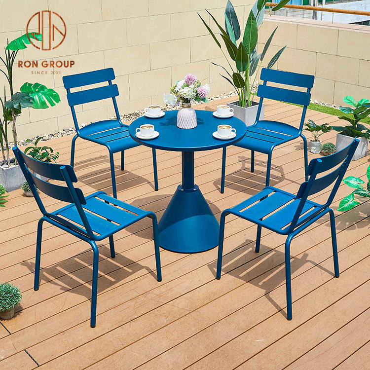 restaurant outdoor cast iron garden furniture set aluminum metal chair used cast iron patio furniture for cafe shop resort hotel