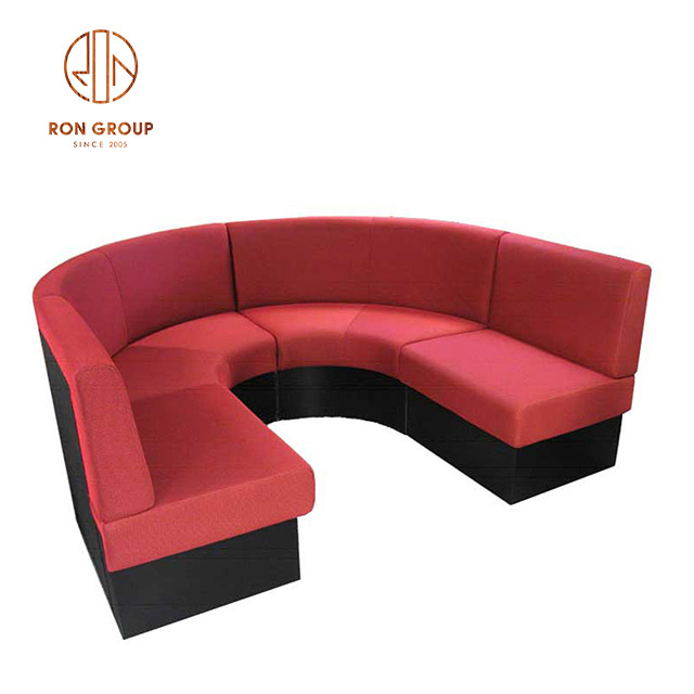 New Design Cheap Nightclub Hotel Restaurant Furniture High Density Foam U Shape Leather PU Sofa Chair Round Corner Booth Seating