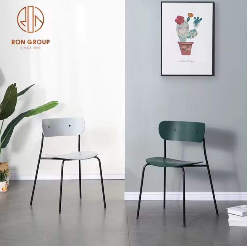 Aluminum Frame Stackable Banquet High Industrial Style Chairs Bar Stools Modern Counter Height Bent Plywood Wood Dining Chair