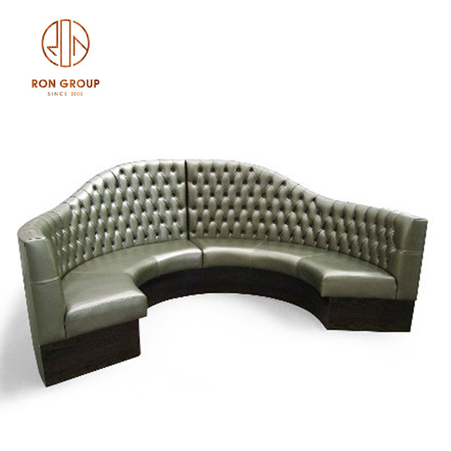 Modern Luxury Custom Coffee Shop Restaurant Bar Furniture Set Circular Leather U Shape Sofa Lounge Booth Seating with Cushions