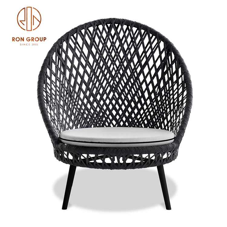 OEM Waterproof Black Wicker Garden Villa Swimming Pool Vietnam Sofa Lounge Outdoor Furniture Beach Natural Wicker Rattan Chair