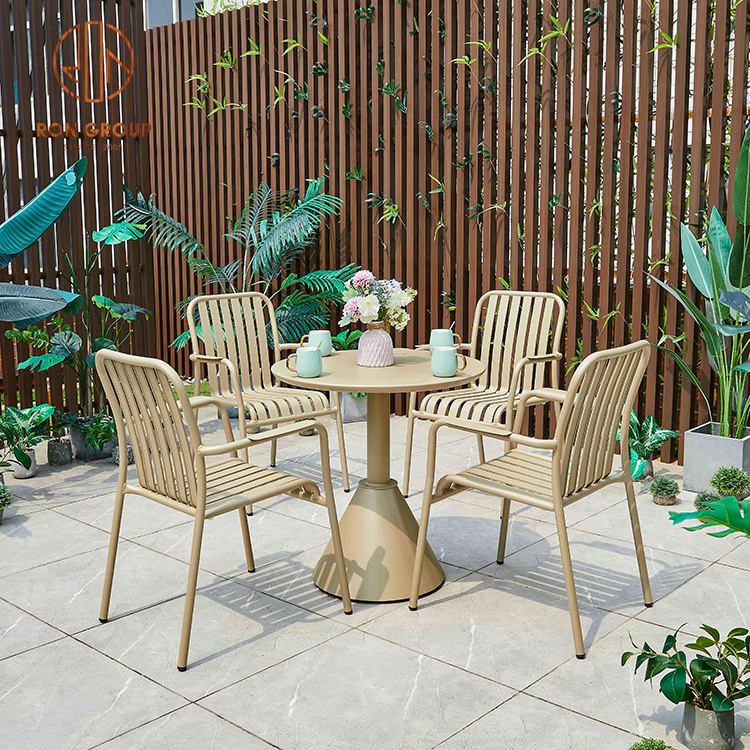 restaurant outdoor cast iron garden furniture set aluminum metal chair used cast iron patio furniture for cafe shop resort hotel