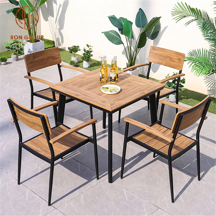 Luxurious Tulip table and chair set of 4 dinner tables set french restaurant hotel garden furniture patio garden chairs outdoor