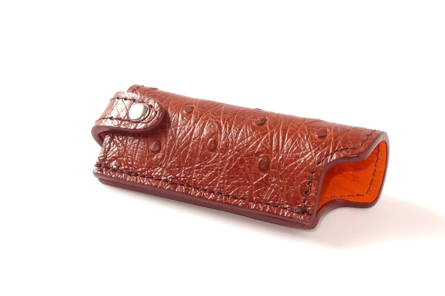 Distinct appearance protect your disposable lighter cover custom handmade ostrich leather lighter sleeve