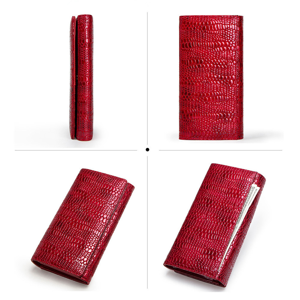 Fashion ladies red PU leather women purse clutch wallets