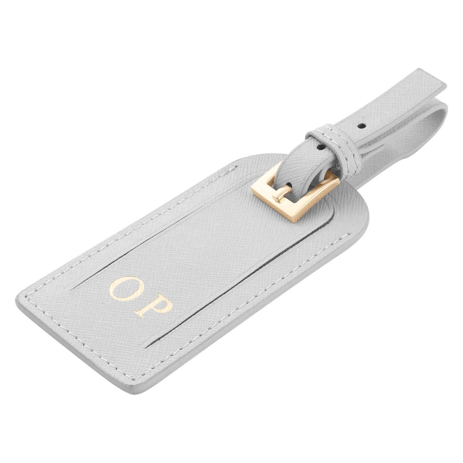 High quality bulk sale white saffiano leather luggage tag