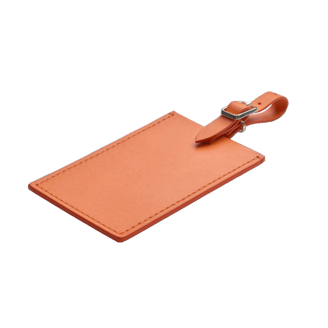 Personalized bulk blank orange  vegan leather crew beach luggage tag