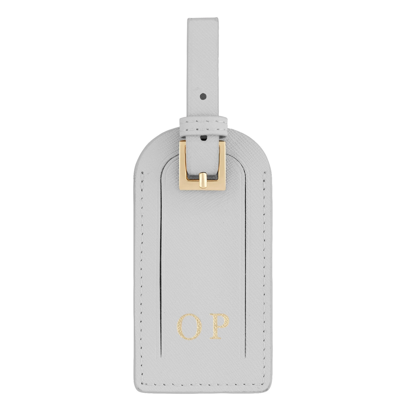 High quality bulk sale white saffiano leather luggage tag