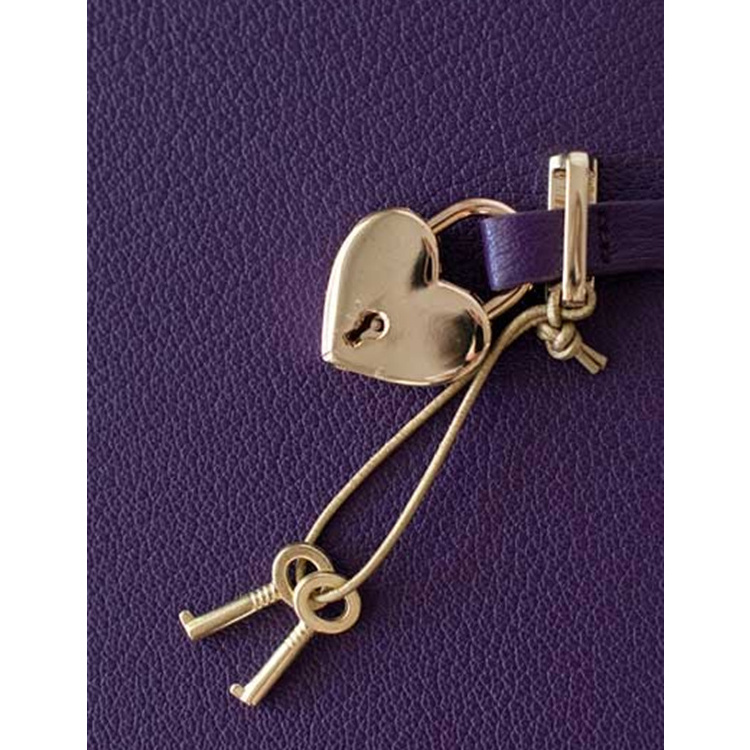 Beautiful Lichee Pattern PU leather diary with heart lock and key